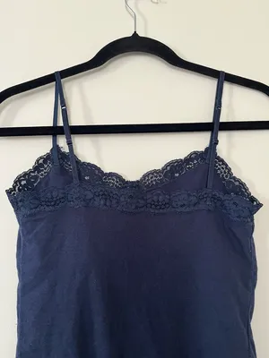 Aeropostale Navy Lace Trim Cami Tank Top Womens Medium Layering Basic 2000s thumbnail 5