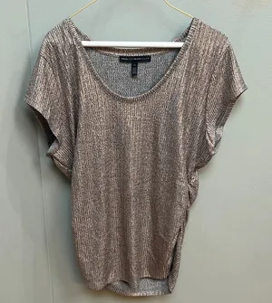 White House Black Market Gold Flutter Sleeve Tee thumbnail 1