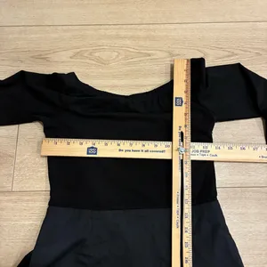 Tuckernuck Marissa Midi Dress Black Off the Shoulder Mixed Media Size S thumbnail 6