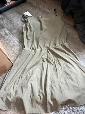 NWT Halara size L, draped backless, g-hook, 2-in-1 side pocket mini dress thumbnail 6