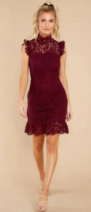 Storia Dress Women’s Size Medium Learn To Love Lace Ruffled Mini NWT thumbnail 1