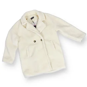 Pretty Little Thing Faux Sherpa Double Breasted Teddy Coat Cream 10 Borg‎ Lapel thumbnail 16