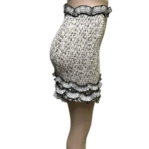 Elliatt Muse Cream Cheetah Animal Print Ruffled Bodycon Mini Skirt Womens Medium thumbnail 3