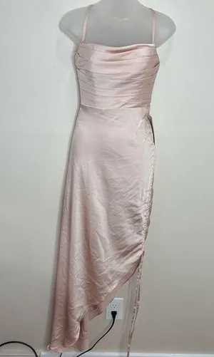 Azazie reese stretch dress english rose midi length size A0 NWT Evening Wedding thumbnail 1