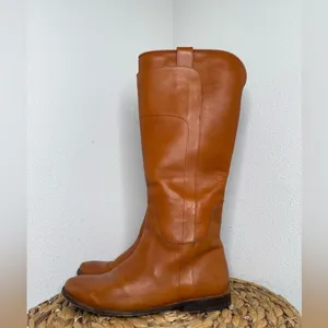 Frye Boots Tall Boot Paige Cognac Camel Leather Riding Brown 6.5 thumbnail 2