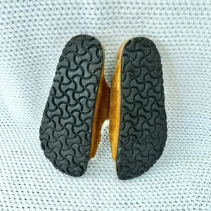Birkenstock Arizona Double Strap Buckle Tan Suede Shearling Lined Sandals 36 thumbnail 8