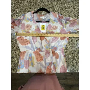 Ted Baker Dress Juleah Ruched Sleeve Dress Size 2 US Size 6 Watercolor Pastel thumbnail 8
