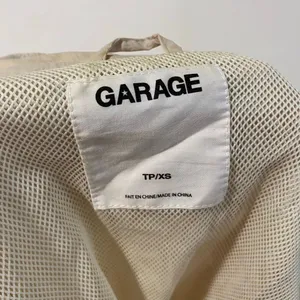 Garage Cropped Windbreaker Jacket XS Beige Cream Colorblock Y2K thumbnail 5