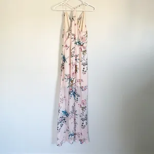 NWT LAVENDER BROWN Pink Racerback Wrap Maxi Dress Small thumbnail 7