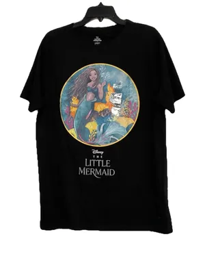 Disney The Little Mermaid T-Shirt Halle Bailey Ariel Large Black Tee C-Life 2023 thumbnail 1