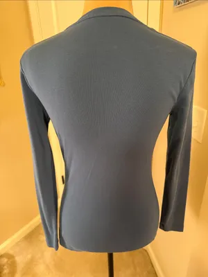 Classic Long-Sleeve Crewneck Top - Dusty Blue thumbnail 3
