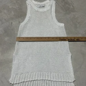 VTG Abercrombie Fitch Cream Knit Sleeveless Mock Neck Sleeveless Sweater Tank XS thumbnail 4