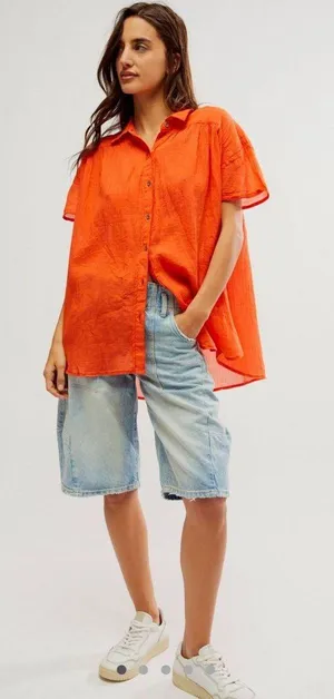 We The Free People Free orange blouse thumbnail 1