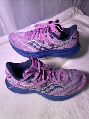 Saucony Women's Pink and Blue Running Shoe - PWRRUN Cushioning thumbnail 3