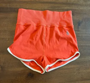 Free People FP Movement Biker Shorts Women’s Medium Large Orange Spandex thumbnail 1