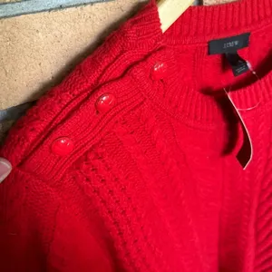 NWT J. Crew Perfect Cable Wool Crewneck Sweater Red/Orange #E5683 Womens Size XL thumbnail 4