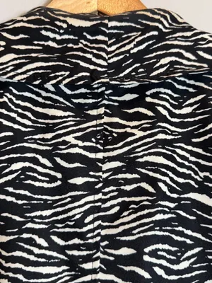 Sandro Studio Zebra Print Ruffle Jacket Women's Small Black White Designer Fun thumbnail 13