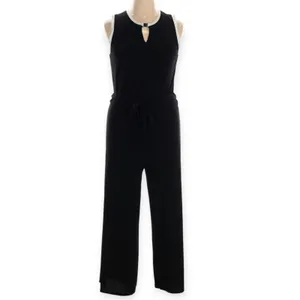 Lauren Ralph Lauren Black Wide Leg Slinky Belted Jumpsuit Size XL thumbnail 3