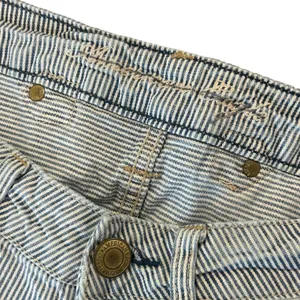 American Eagle Hickory Stripe Jeans Distressed Workwear Railroad Americana Y2K thumbnail 3