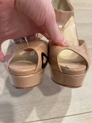 Christian Louboutin Jilopa Patent Leather Nude Stiletto Heel Size 36.5/6.5 FLAW thumbnail 5