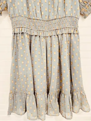 Lulus Women’s Touch of Glam Dusty Blue Dotted Off-the-Shoulder Mini Dress Size L thumbnail 11