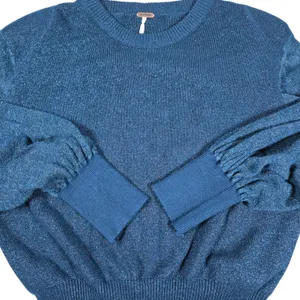 Free People Teal Blue‎ Let It Shine Sweatshirt OB719485 Small thumbnail 3
