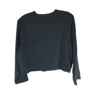J Jill Vintage Blazer Jacket Button Front Shoulderpads Linen? Black 14 thumbnail 2