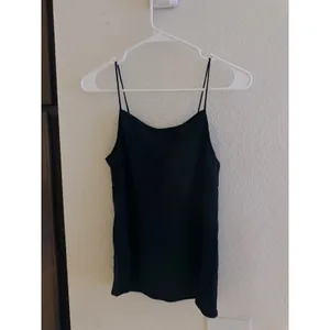 Shelly's Boutique Black Satin Cowl Neck Camisole Spaghetti Strap Tank Top thumbnail 2