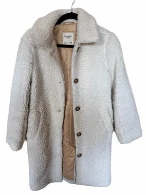 Abercrombie and fitch Sherpa teddy coat white XXS thumbnail 2