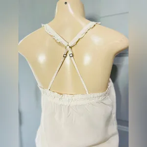 Abercrombie & fitch New York 100% silk top size small in a cream ivory color thumbnail 2