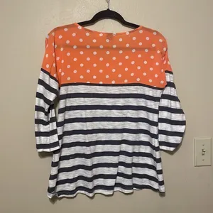 Postmark‎ Anthropologie Polka Dot Striped Blouse Size Small thumbnail 5