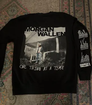 Morgan wallen crewneck sweatshirt Black Size L thumbnail 2