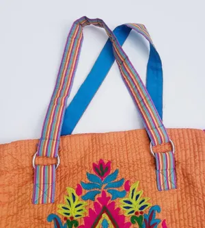 Karma Living Embroidered Bohemian Floral Plush Sholder Bag thumbnail 3