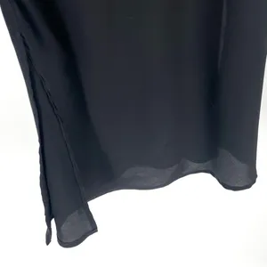 Sam Edelman Black Silky Satin VNeck Cross Tank Top Nightgown Slip Dress thumbnail 5