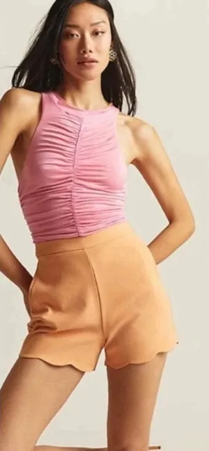 NWT‎ Free People Dancing Queen Reversible Ruched Tank Top Pink Orange XS thumbnail 1