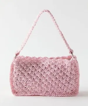 Urban Outfitters Pink Penny Crochet Baguette Bag thumbnail 1