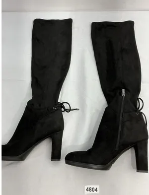 Womans Franco Sarto Ivorie Pull On Knee High Boots 8.5 M 1/4 Zip Black Heel thumbnail 1