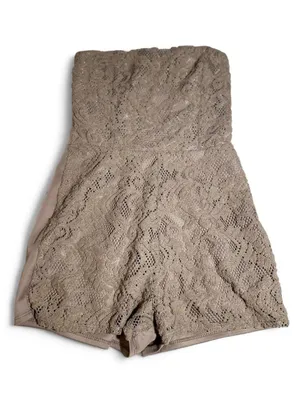 Tan strapless romper thumbnail 1