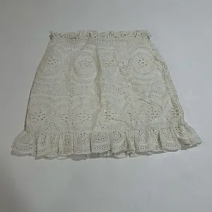 Lovers + Friends Cream Eyelet Ruffle Hem Mini Skirt Size M thumbnail 2