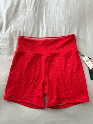 NWT Anthropologie Strut This Eyelet High-Rise Biker Shorts Size XL thumbnail 6
