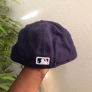 Cleveland Indians Hat Cap Size 7 1/8 Fitted New Era 59Fifty 5950 Chief Wahoo MLB USA Authentic thumbnail 3