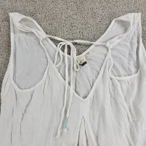 Roxy Flowy Top Womens S White Sleeveless Laced Ties Summer Beachy Babydoll thumbnail 13