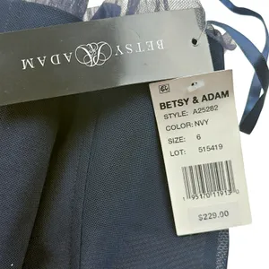 Betsy & Adam Women’s Blue Mesh-Trim Corset Dress Sz 6 NWT Cocktail Coquette thumbnail 8