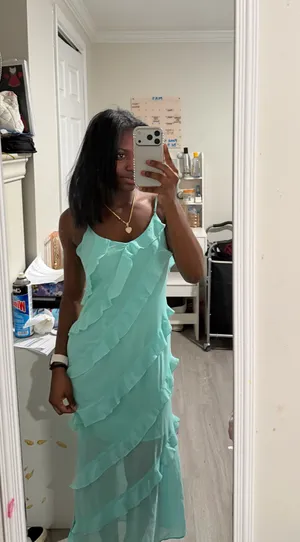 ruffle dress Green thumbnail 2