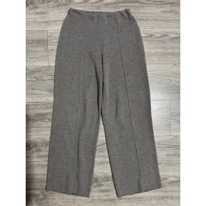 Zara Minimalist Hight Waist Pants‎ Size S Grey Wide Leg Knit Pants Seam Detail thumbnail 3