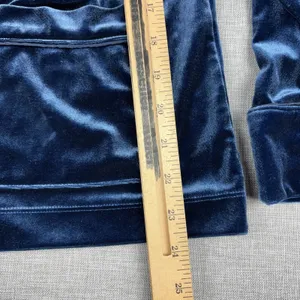 Lauren Ralph Lauren Pajama Top Womens Small Blue Velour Black Label Sleepwear thumbnail 7