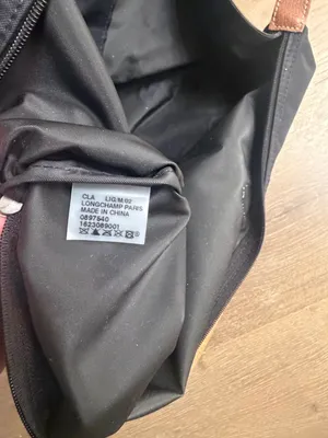 Longchamp Black Nylon Tote Medium size with Brown Leather Trim thumbnail 7