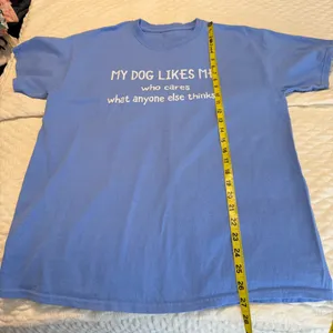My dog likes me T Shirt NO SIZE Approx Size XL Women’s or medium men’s thumbnail 5
