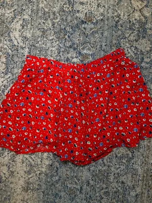 Altard State Red Floral Print Flowy Shorts Smocked Waist Size S thumbnail 3