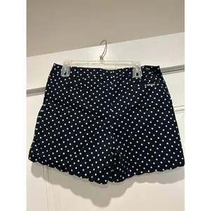 Anne Klein Women’s Sz 8 Blue White Polka Dot Chino Casual Summer Modest Shorts thumbnail 8